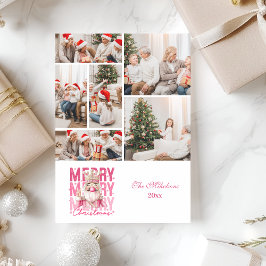 Cartão De Festividades 6 Foto Vintage Pink Nutcracker Natal