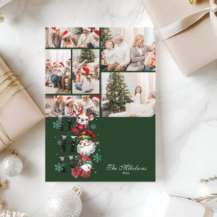 Cartão De Festividades 6 Fotografias Retro Papais noeis e Amigos Natal