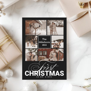 Cartão De Festividades 6 fotos Primeiro Natal como Sr & Sra.