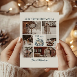 Cartão De Festividades 6 Fotos Primeiro Natal Juntos