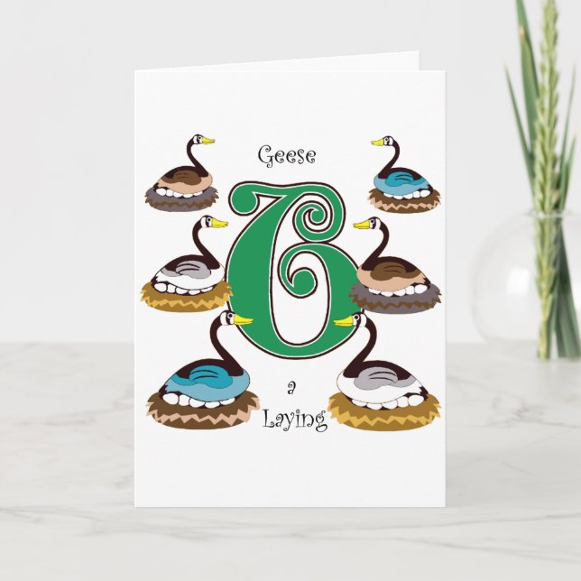 Cartão De Festividades 6 Geese a Lay (Frente)