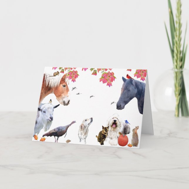 Cartão De Festividades #7 Aproveite a abundância da terra:HappyThanksprop (Frente)