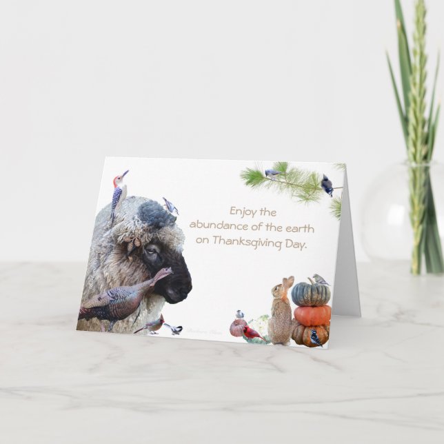 Cartão De Festividades #7 Aproveite a abundância da terra:HappyThanksprop (Frente)