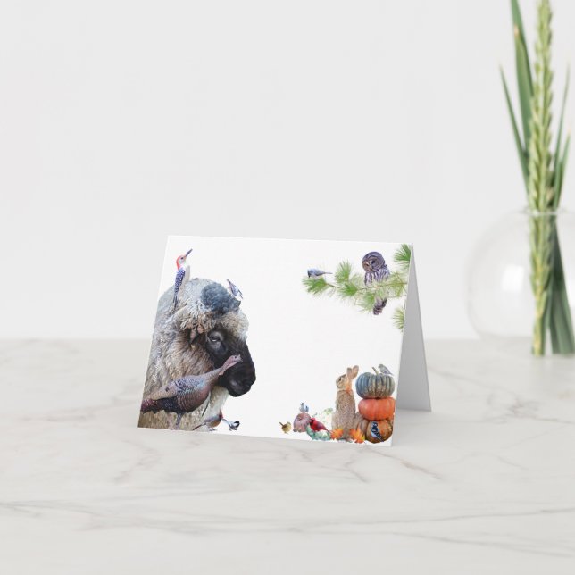 Cartão De Festividades #7 Aproveite a abundância da terra:HappyThanksprop (Frente)