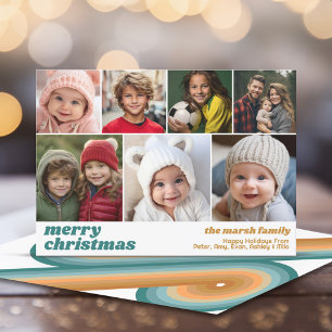 Cartão De Festividades 7 Colagem de Fotos - Feliz Natal - Arte da Linha R