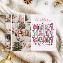 Cartão De Festividades 7 Foto: Feriado de Natal Verde Rosa Feliz