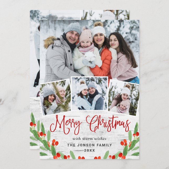 Cartão De Festividades 7 FOTO Natal - Latido Russo de Nascimento (Frente/Verso)