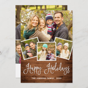 Cartão De Festividades 7 FOTO Natal Russo Madeira Marrom Saudação