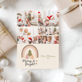 Cartão De Festividades 7 Foto Retro Feliz e Brilho do Arco-íris