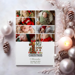 Cartão De Festividades 7 Foto Xadrez Primeiro Natal