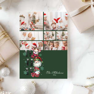 Cartão De Festividades 7 Fotografias Retro Papais noeis e Amigos Natal