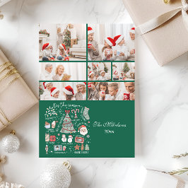 Cartão De Festividades 7 Photo Tis The Season Retro Green Christmas