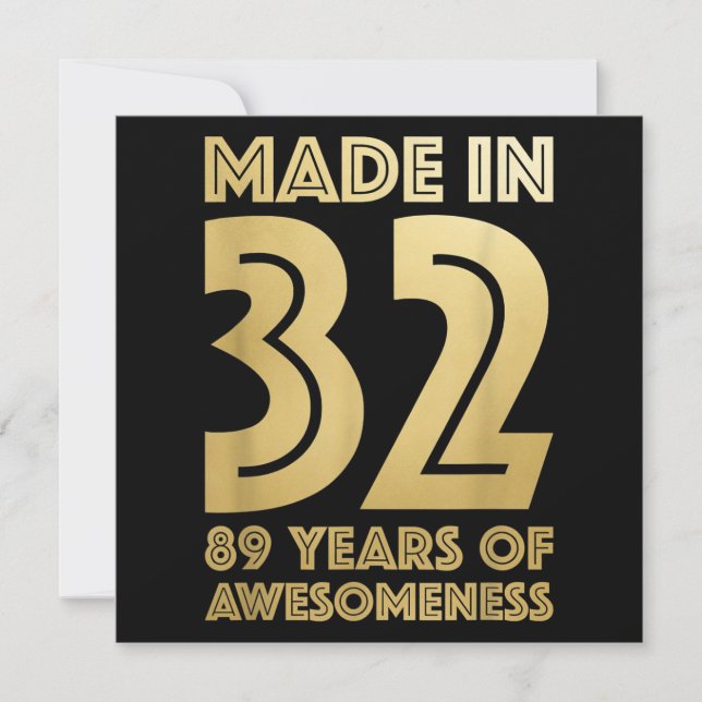 Cartão De Festividades 89º presente de aniversário | Presentes De Avô| Pr (Frente)