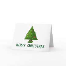 8-bit Geek Pixel Christmas Holiday Tree