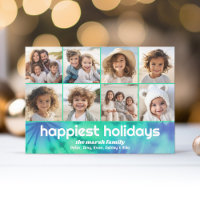 8 Borda de Foto - Feliz Natal - Tie-Dye Teal