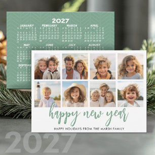 Cartão De Festividades 8 Colagem de Fotos - Calendário de Ano Novo 2027