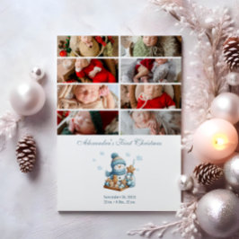Cartão De Festividades 8 Photo First Christmas Birth Announcement