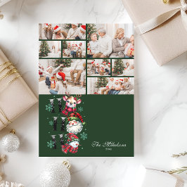 Cartão De Festividades 8 Photo Retro Santa & Friends Christmas