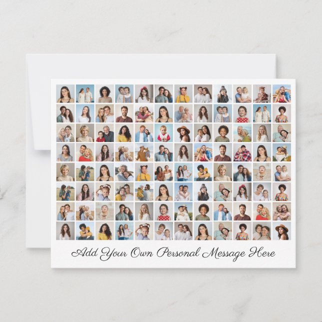 Cartão De Festividades 96 Colagem de Fotos Adicione Seu Próprio Agradecim (Frente)