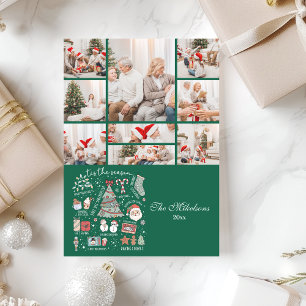 Cartão De Festividades 9 Foto É Época Natal Verde Retro Natal