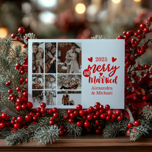 Cartão De Festividades 9 Foto Minimalista Feliz e Casada