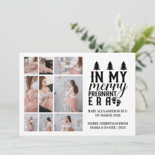 Cartão De Festividades 9 Foto Na Minha Feliz De Natal Da Era Grávida