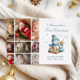 Cartão De Festividades 9 Photo First Christmas Birth Announcement