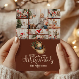 Cartão De Festividades 9 Photo Western Cowboy Hat Christmas