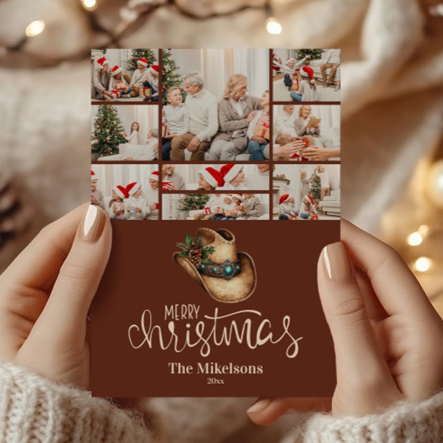 Cartão De Festividades 9 Photo  Western Cowboy Hat Christmas (Criador carregado)