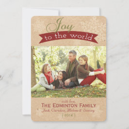 Cartão De Festividades A Alegria Rústica À Placa Plana Mundial De Natal