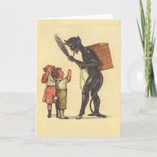 Cartão De Festividades A Apresentar O Krampus
