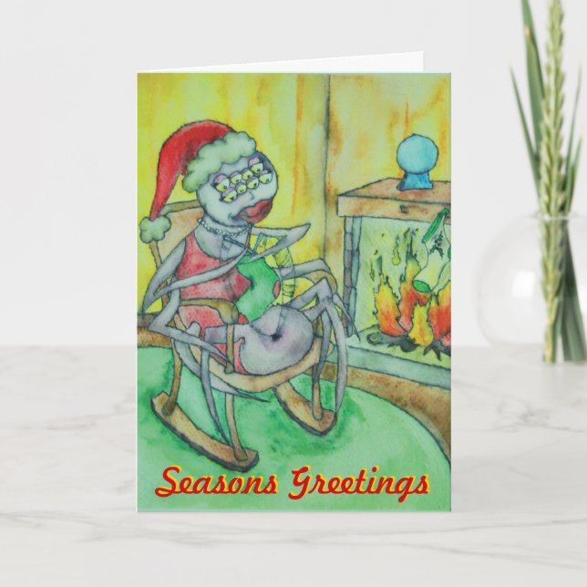 Cartão De Festividades A aranha de Natal (Frente)