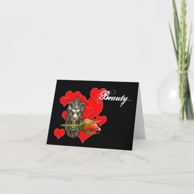 Cartão De Festividades a beleza me deixou ser sua besta... namorados. (Frente)