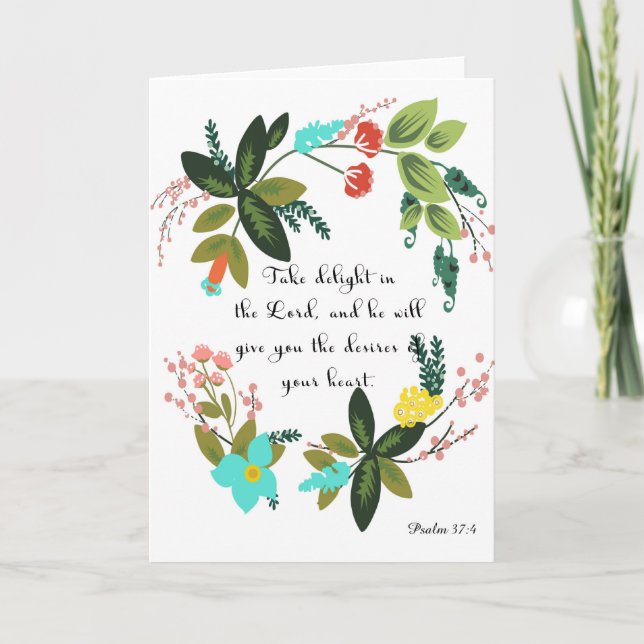 Cartão De Festividades A bíblia Verses a arte - 37:4 do salmo (Frente)