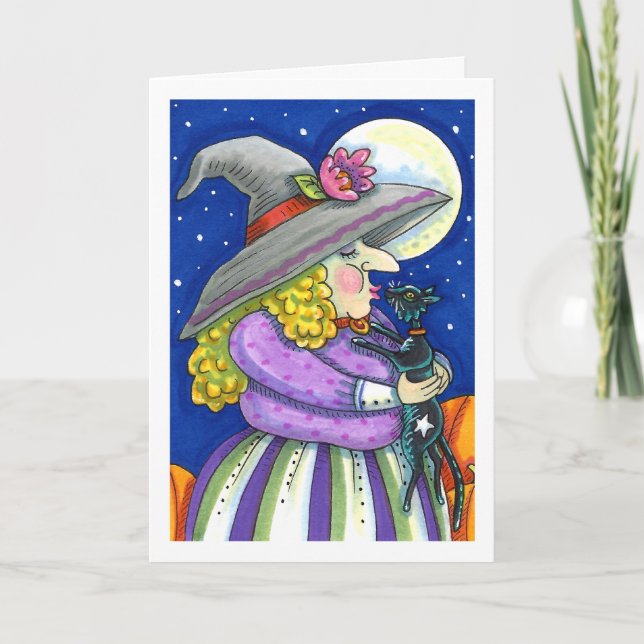 CARTÃO DE FESTIVIDADES A BRISTA É PEQUENA COM O COZINHO, O BEIJO DE GATO  (Frente)