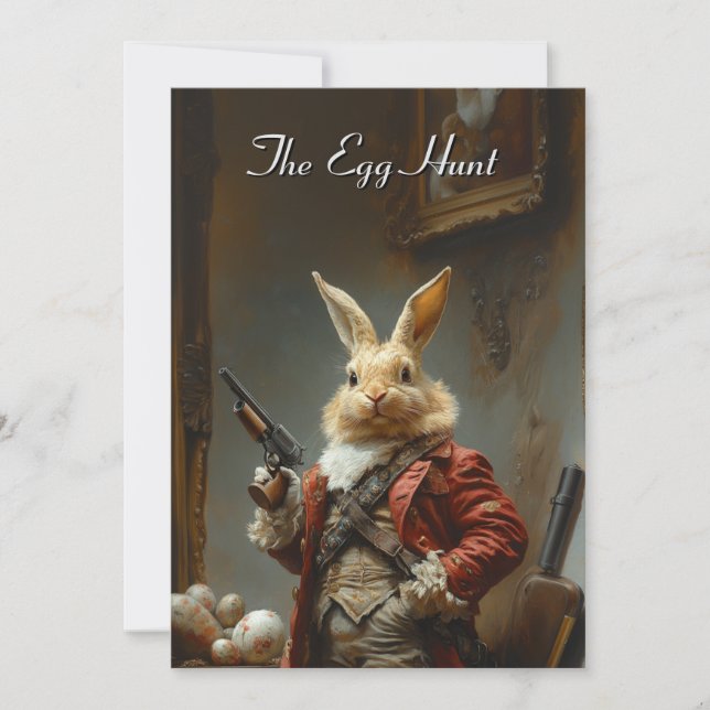Cartão De Festividades A caça ao ovo, caça ao coelho da Páscoa (Frente)
