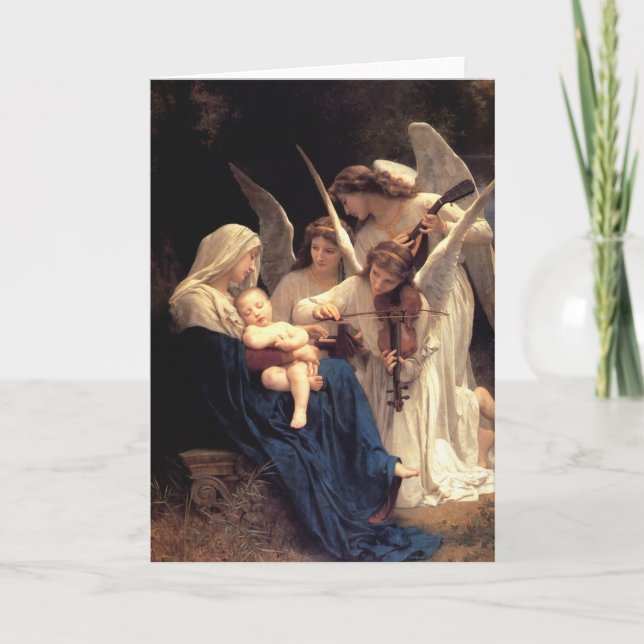 Cartão De Festividades A canção dos anjos, Bouguereau (Frente)