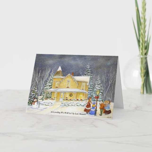Cartão De Festividades A-Caroling nós iremos (Frente)