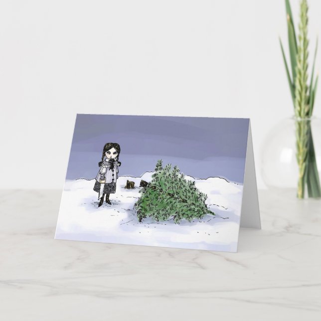 Cartão De Festividades A cheirar a árvore de férias (Frente)