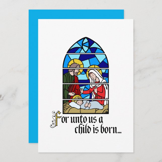 Cartão De Festividades A Child is born (Frente/Verso)