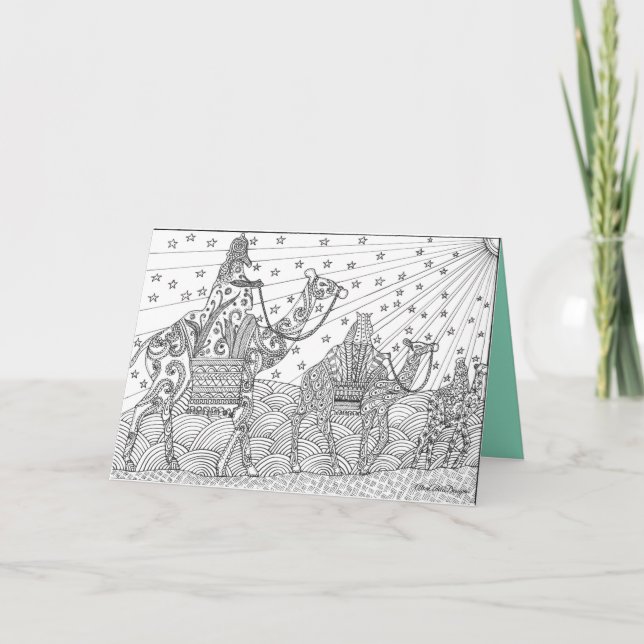 Cartão De Festividades A Christmas card to colour for your friends. (Frente)