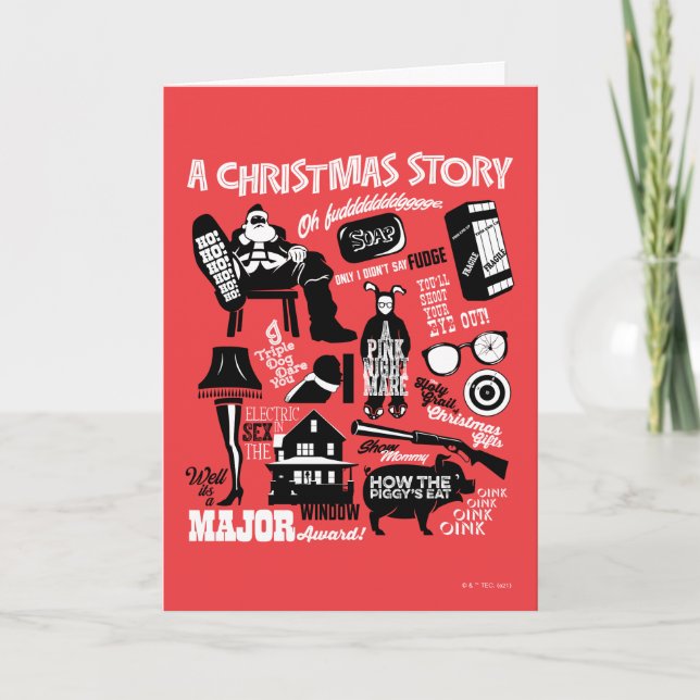 Cartão De Festividades A Christmas Story Icons Graphic (Frente)