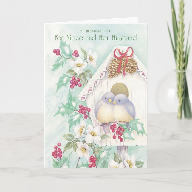 Cartão De Festividades A Christmas Wish For Niece and Her Husband (Frente)