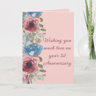 Cartão De Festividades A couple's Love 1st Anniversary Card