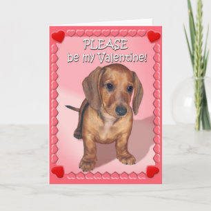 Cartão De Festividades A Dachshund Puppy's Wish for Valentines Day