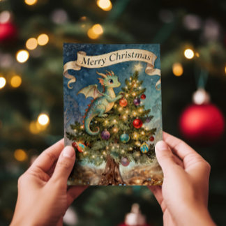 Cartão De Festividades A Dragon’s Christmas Eve