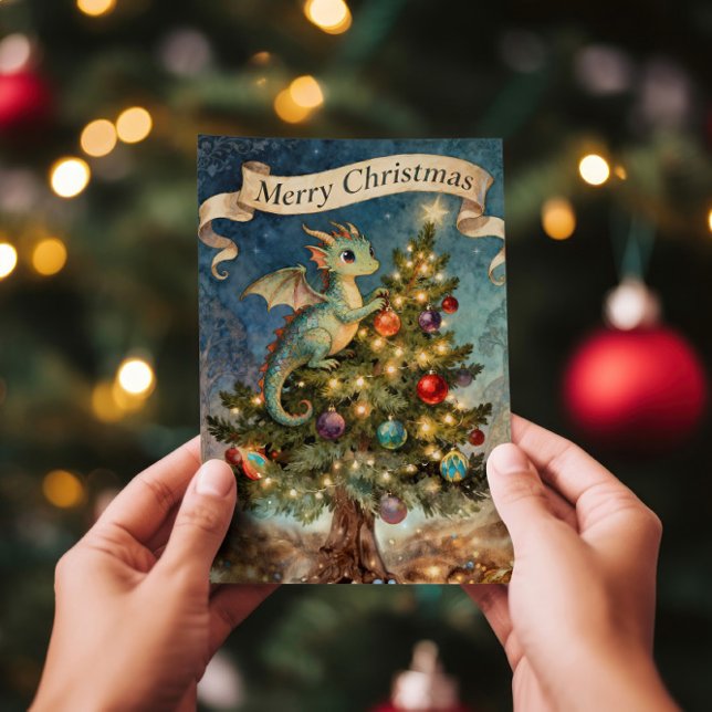 Cartão De Festividades A Dragon’s Christmas Eve (Criador carregado)