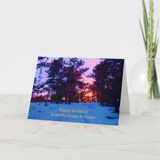 Cartão De Festividades A estrada de inverno no Natal