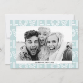 Cartão De Festividades A família moderna corajosa ama o dia azul da foto 