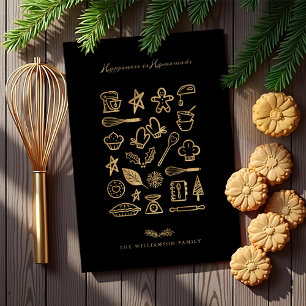 Cartão De Festividades A Felicidade É Uma Receita Dourada E Preta De Baki